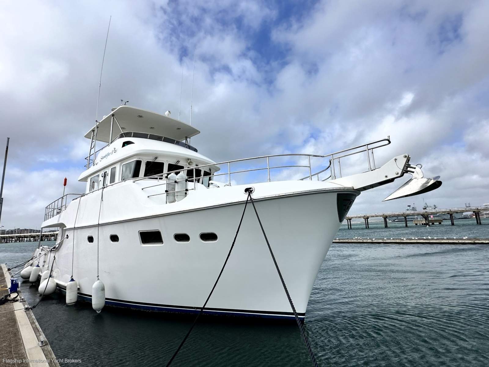 Nordhavn 60 Stardrifter II docked exterior view 01 Nordhavn 60 Stardrifter II docked exterior view 01
